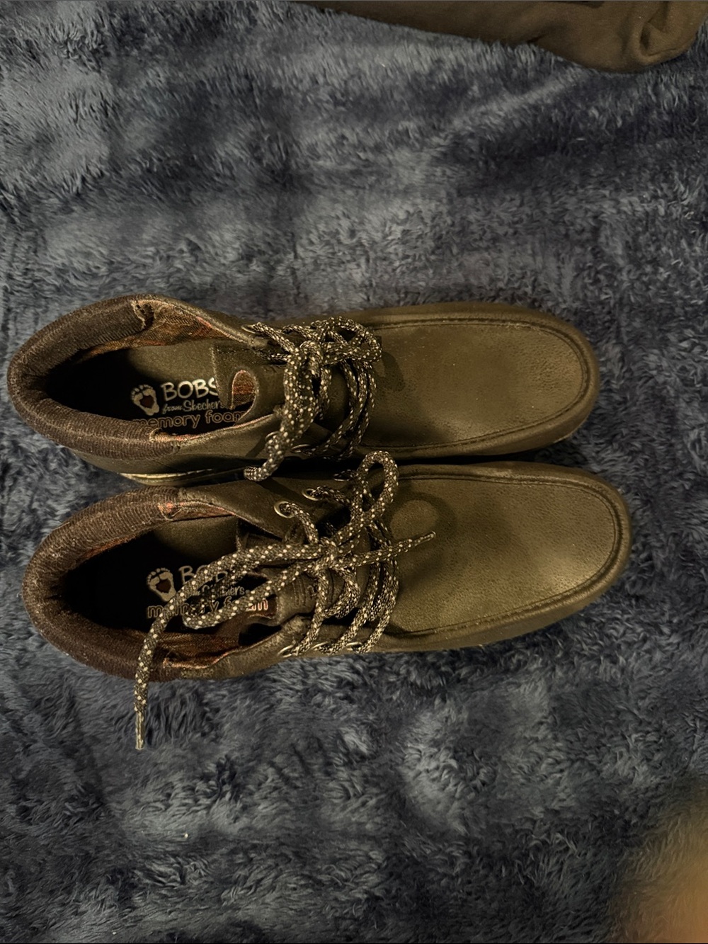 Skechers BOBS Women’s Olive Brown Chukka Boots with Contrast Laces